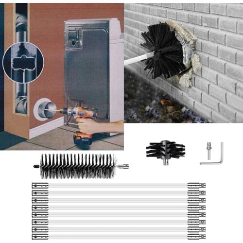 Chimney Cleaner Cleaning Brush + Rod Set Kit Rotary Sweep System Fireplace Tools