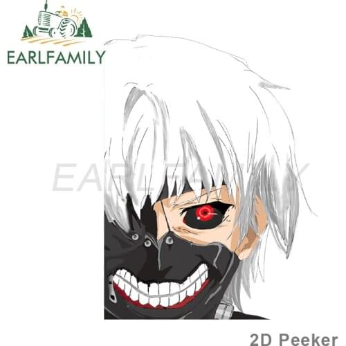 EARLFAMILY 13cm x 9.8cm For Tokyo Ghoul Car Stickers Campervan Decal Motorcycle Personality Bumper Laptop Sticker RV JDM