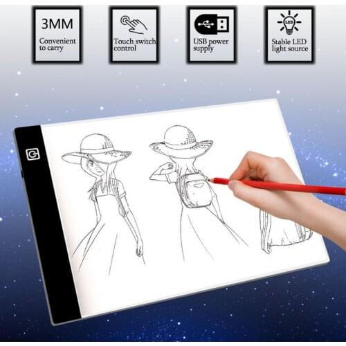 Toy A4/A5 Size 3 Level Dimmable Copy Board Kids Tablet Sketching Practice Drawing Board LED Light Pad for Diamond Painting