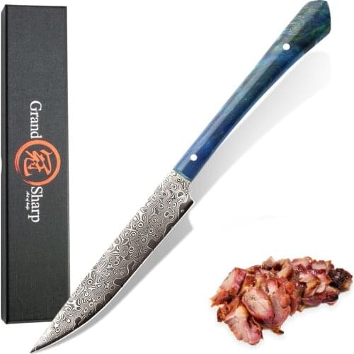 Damascus Kitchen Knife vg10 Japanese Damascus Steel Utility Tomato Paring Kitchen Knives Home Cooking Tools Wooden Handle Handle