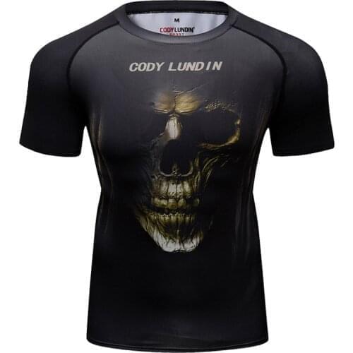Cody Lundin Mens Digital Printed Rashguard Breathable Running Shirt Round-Neck Jisu Jitsu Tops