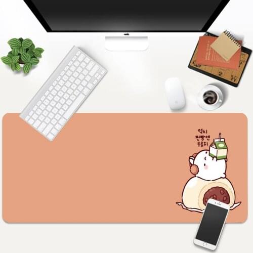 Kawaii Molang Cartoon Soft Table Antiskid Desk Mat Mouse Pad Big Size Desktop Keyboard Pad Mat School Stationery Accessories