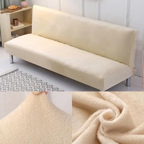 35 mplush folding sofa bed cover velvet thick slipcover case for armless sofa bed sheet Couch cover Elastic Futon Cover winter
