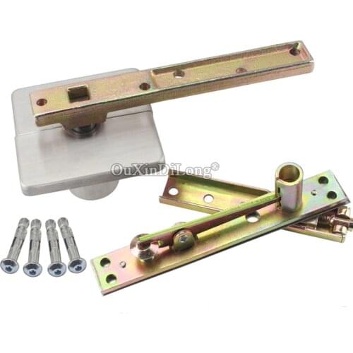 1Set Heavy Duty Door Pivot Hinges 360 Degree Rotation Buffer with Positioning Hinges Install Up and Down Loading 120KG