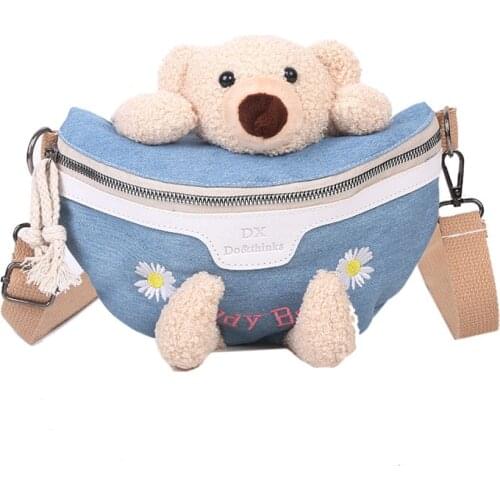 2020 Cute Belt Bear Harajuku Student Summer Waist Bags Boys Girls Fanny Packs Panda Chest Kids Candy Coin Purse Walle Doll Bag