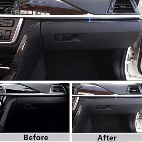 SRXTZM For BMW F30 F32 F34 Carbon Fiber Interior Central Control Panel Frame Decoration Cover Sticker 2013-2018 Accessories 1PCS