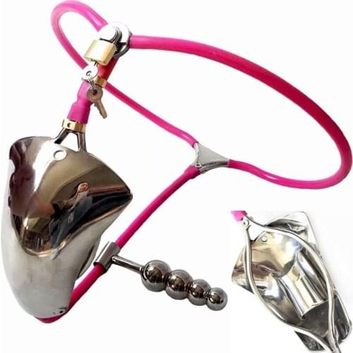 Super Invisible Male T Style Adjustable Stainless Steel Chastity Belt W Cock Penis Cage Anal Plug Adult Bondage Sex Toy 111