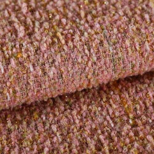 50x145cm France Pink Color Lattice Dyed Braided Tweed Fabric For Woman Autumn Jacket Dress Suits Coat DIY Sewing Material