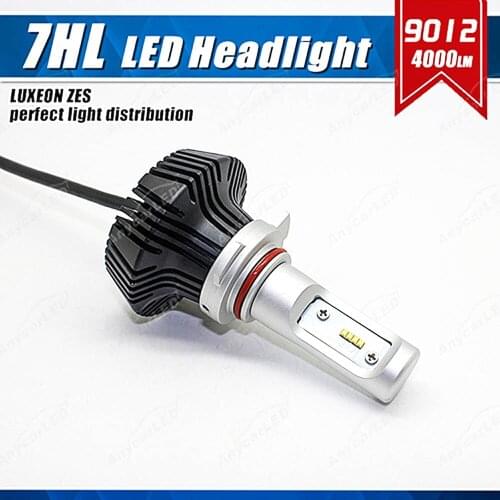 1 Set 9012 HIR2 50W 8000LM G7 LED Headlight Fanless LED Driver Adjustable Pattern Car Front Fog Bulbs Lamp 6500K White 12V Auto