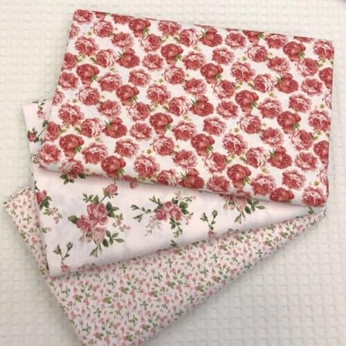 160cm Width Graceful Flower Printed 100% Cotton Fabric Floral Fabric DIY Sewing Cloth Apparel Patchwork Textile
