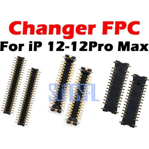 2pcs 100% Original Charger Charging Dock Plug Port FPC Connector For iP 12 mini Pro Max On Motherboard Logic Board Flex Cable