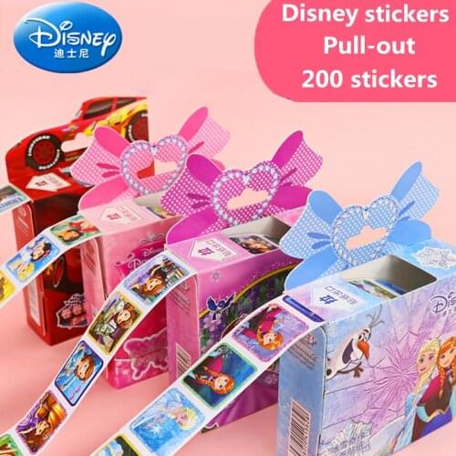 200 sheets per box Disney Cartoon Stickers toy Disney Frozen Elsa and Anna Mickey disney Princess Children Removable Sticker Toy