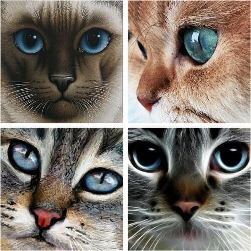 HUACAN 5d Diamond Painting Cat Eye DIY Mosaic Needlework Home Decor Diamond Embroidery Animal Handmade Gift Wall Art