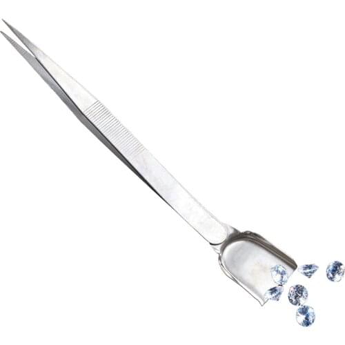 White Clasp Chain Clips Excellent Quality Stainless Steel Tweezers（With Shovel） Bending Head Straight Head Metal Jewelry Tools