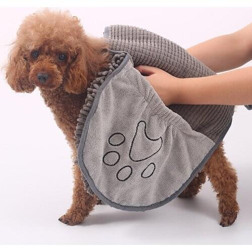Dog Towel Microfiber Strong Water Absorption Quick Drying Pet Towel For Cat Dog Pet Bath Towel Pet Drying Blanket With Pocket