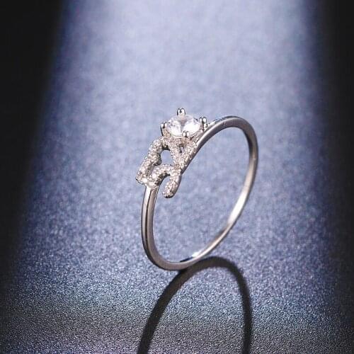 Emmaya Simplicity Style Round Shape Zirconia Ring Lovely Number For Women Noble Wedding Party Jewelry Lovers Fancy Ornament