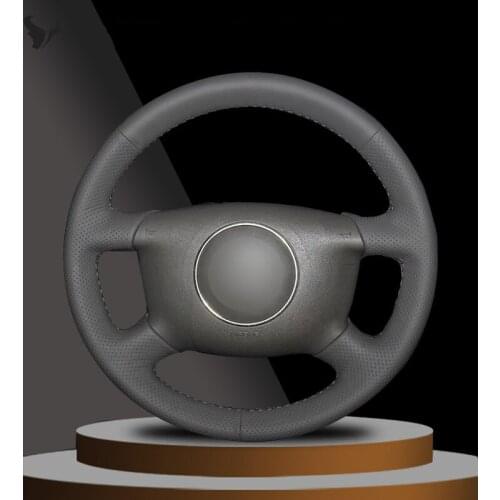 Artificial Leather Hand-stitched Car Steering Wheel Cover for Audi A6 2000 01 02 2004 Audi A3 2000 2001 2002 2003 A4 B6 2002