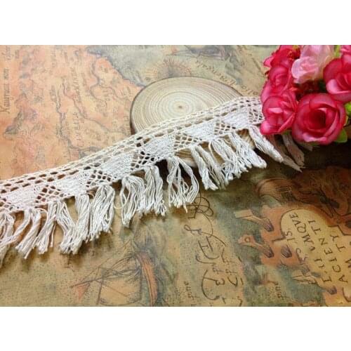10Yards 4.5cm Width High Quality Polyester Embroidered Fringe Tassel Lace DIY Craft Lace Trim For Material Accessory