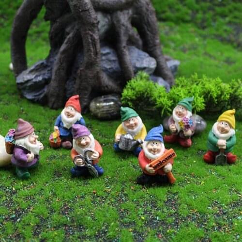 Mini Resin Moss Micro Landscape Decoration Outdoor Fairy Miniature Garden Dwarf Ornaments Handicraft Flower Pot Accessories Elf