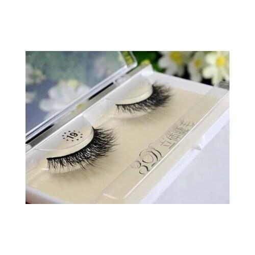 Wholesale Natural 3D 100% Real Mink False Eye Lashes/Mink Individual Eyelashes Extensions For Makeup Free shipping