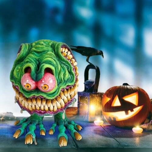 2021 New Hot Resin Monster Statue Horror Big Mouth Monster Crafts Halloween Ornament for Lawn Yard Home Party Decoration