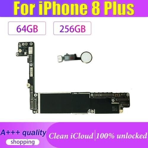 Original Unlocked For iPhone 8 Plus 5.5inch Motherboard With/NO Touch ID,Free iCloud For iPhone 8 Plus Logic Board With Chips