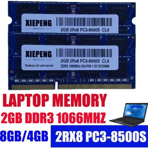 Laptop Memory 2GB 2Rx8 PC3-8500S RAM DDR3 4G 1066 MHz 8g pc3 8500 for hp CQ32 CQ41 CQ621 4311s 4321s 4410s 6540b Notebook SODIMM