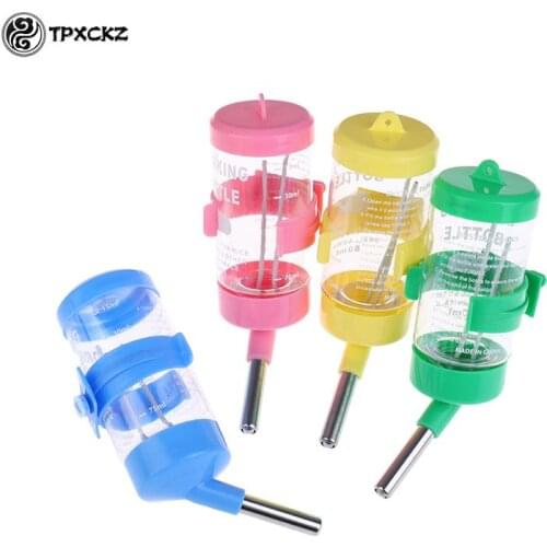 Plastic Hamster Drinker Water Bottle Dispenser Feeder Hanging Pet Dog Guinea Pig Squirrel Rabbit Drinking Head Pipe Fountain