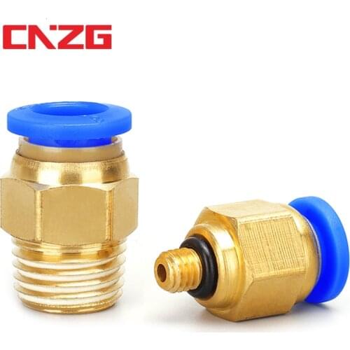 PC Air Pneumatic Fitting Quick Connector 4-m5 4-M6 4mm 6mm 8mm 10mm 12mm Male Thread 1/4 1/2 1/8 3/8 Compressed Hose Tube Pipe