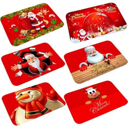 Christmas Mat Flannel Carpet Outdoor Christmas Decorations for Home Xmas Gifts Merry Christmas Ornament 2020 Happy New Year 2021