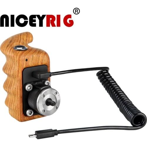 NICEYRIG Camera Handle Wooden Handle Grip Handle Grip Camera Cage Wooden Handgrip DSLR Cage ARRI Rosette Video ON OFF Right-Hand