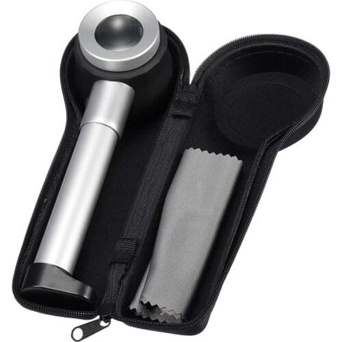 Handheld 45X Folding Linen Tester Metal Magnifiers Cloth Thread Counter Magnifier Magnifying Glass with Light Calibration