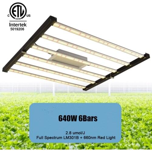 Samsung LM301B Spider Dimmable 640w Full Spectrum Foldable Waterproof led grow light bar for indoor veg/bloom