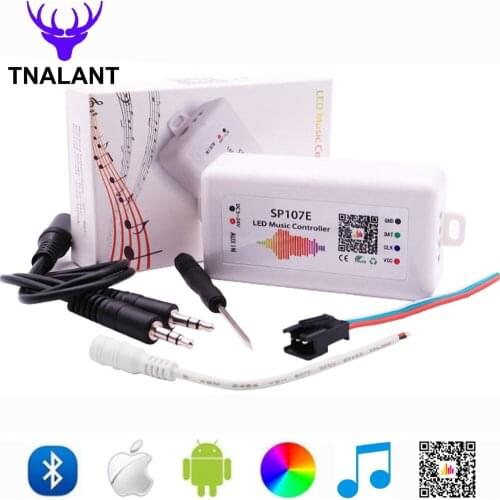 SP107e Bluetooth Music LED Controller Full Color Pixel IC Controllers by Phone APP For WS2811 WS2812 SK6812 RGBW APA102 Strip