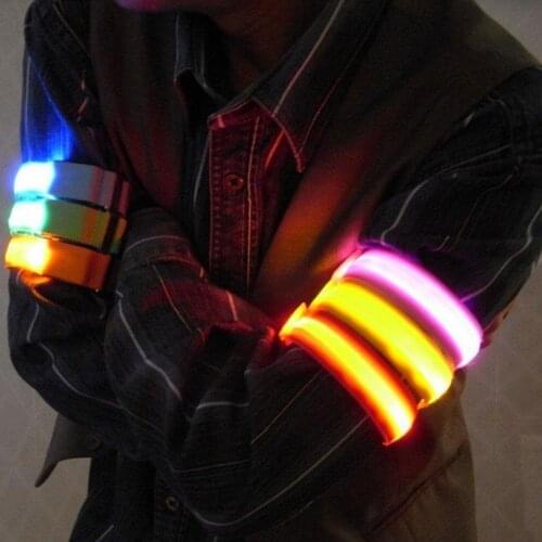 Outdoor Sports Night Running Armband LED Light USB Rechargeable Light Leg Cycling Arm Belt Bicycle Warning Wristband Safety V8T3