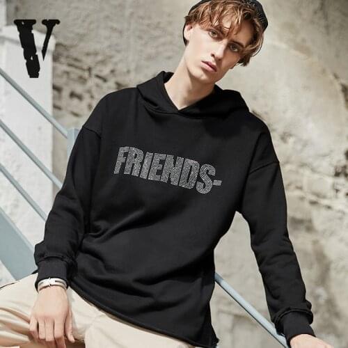 VLONE Hoodies Sweatshirts mens hot drilling FRIENDS big V casual hedging street hip-hop womens hoodie cotton