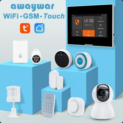 Tuya smart home alarm system WiFi GSM Security Protection Burglar kit smart life APP Remote Control OTA with Siren Motion sensor