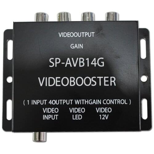 Video Booster 1 input to 4 output With Gain Control, Video Divider DC 12V