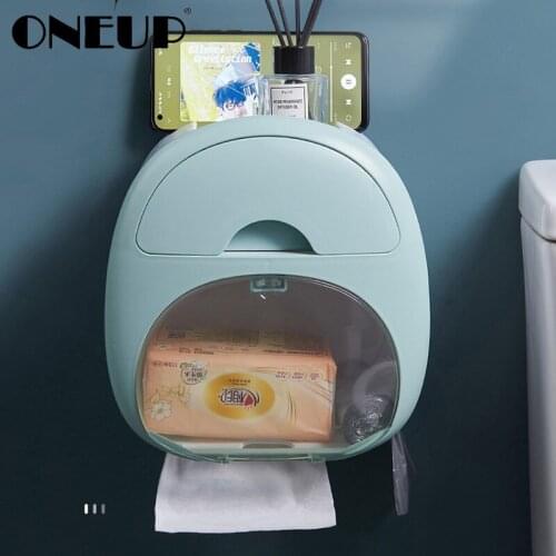 ONEUP Waterproof Tissue Box Multifunction Garbage Bag Storage Box Wall Mounted Roll Paper Dispenser Toilet Bathroom Accessories