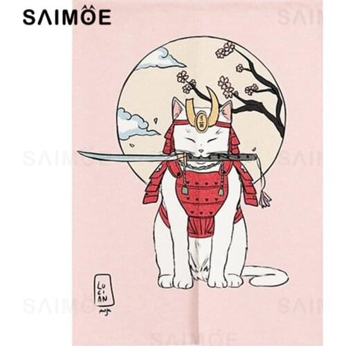 Japanese Noren Door Curtain Cat Fengshui Printed Doorway Curtain Kitchen Bedroom Entrance Decoration Costomized Hanging Curtains