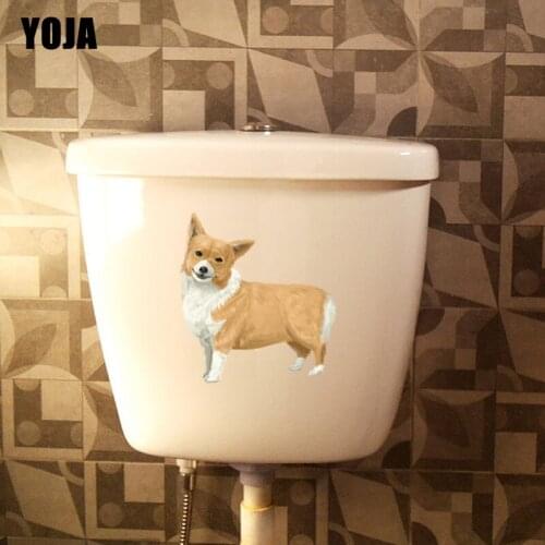 YOJA 18.4*21CM Pet Dog Toilet Seat Sticker BedRoom Home Decor Wall Decal Modern Animal T3-0488