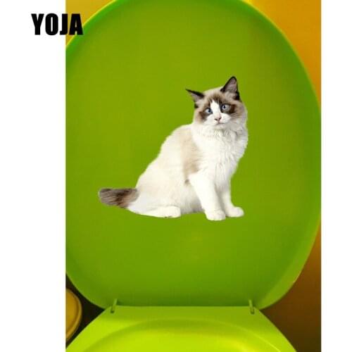 YOJA 22.6*21.5CM Hand-Painted Cartoon Doll Cat Kids Bedroom Wall Stickers Mural Toilet Decals T1-0098