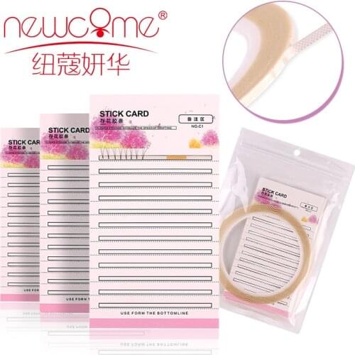 10 PCS Eyelash Stick Card With Tapes Grafted Premade Fans Volume Lash Storage Cards Pallet Grafting Blossom Eyelash Makeup Tool
