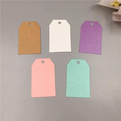100Pcs/Lot Rectangle Colorful Various Style Kraft Paper Cardboard for Jewelry Wedding Party Box Note Blank Price Hang Tags 5x3cm