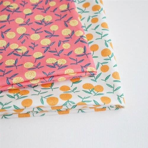 160x50cm Yellow Small Kumerine Fruit Twill Cotton Fabric Handmade Bed Sheet Remnant Cloth