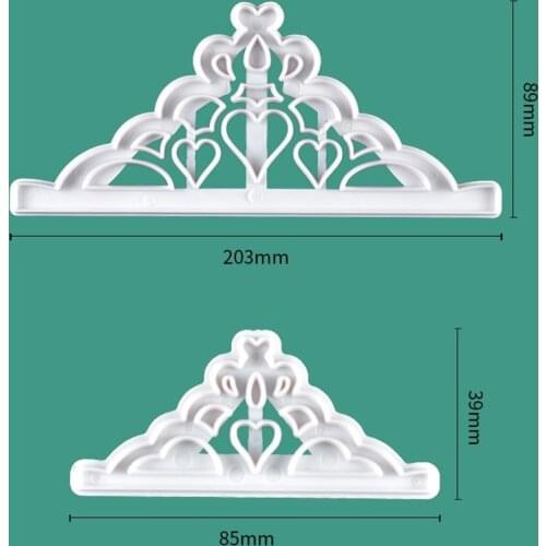 2pcs Crown Plastic Fondant Cutter Cake Mold Fondant Cupcake Decorating Tools