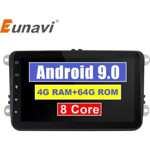 Eunavi 2 din car radio gps multimedia player For VW Golf MK6 5 Polo Jetta Tiguan Passat B6 5 CC Skoda Touran Android 9 4G 64GB