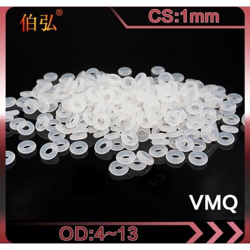 White Silicon O-Ring 10PCS/lot Silicone/VMQ CS1mm OD4/5/6/7/8/9/10/11/12/13mm O Ring Seal Rubber Gasket Rings Washer