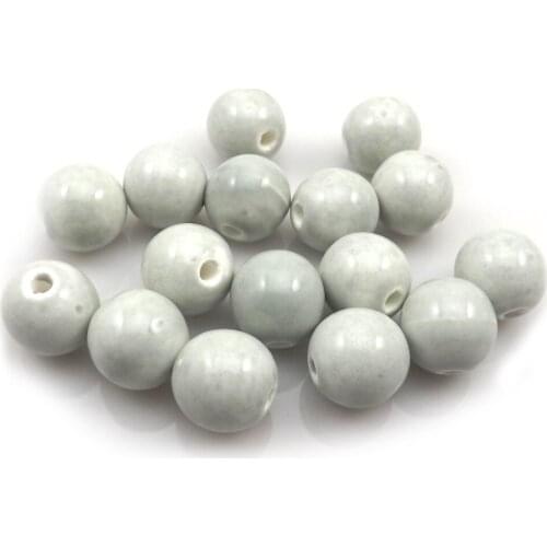 Free Shipping 14mm Light Gray Round Ceramic DIY Loose Beads 100pcs/Lot
