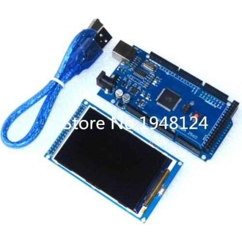 Free shipping! 3.5 inch TFT LCD screen module Ultra HD 320X480 for Arduino + MEGA 2560 R3 Board with usb cable